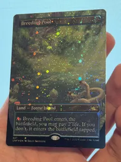 1X GALAXY FOIL Breeding Pool BORDERLESS MINT MTG Magic UNF Unfinity Shock CEDH - Image 3