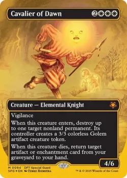MTG English Cavalier of Dawn (Borderless) (First-Place Foil) NM Foil - Image 1