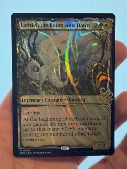 1X HALO FOIL Lathiel, the Bounteous Dawn MINT MTG Magic MUL Unicorn Life Gain - Image 1