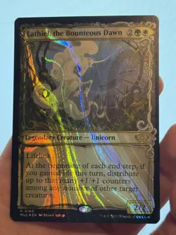 1X HALO FOIL Lathiel, the Bounteous Dawn MINT MTG Magic MUL Unicorn Life Gain - Image 2