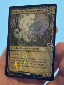 1X HALO FOIL Lathiel, the Bounteous Dawn MINT MTG Magic MUL Unicorn Life Gain - Image 3