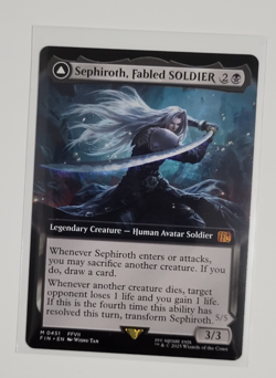 Final Fantasy MTG Magic Sephiroth, Fabled SOLDIER Extended Art Non Foil Mythic - Image 1