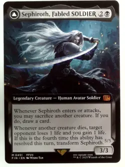 Final Fantasy MTG Magic Sephiroth, Fabled SOLDIER Extended Art Non Foil Mythic - Image 1