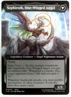 Final Fantasy MTG Magic Sephiroth, Fabled SOLDIER Extended Art Non Foil Mythic - Image 3