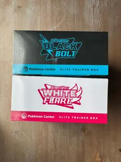 Pokemon TCG Black Bolt & White Flare Pokemon Center SOLD OUT ETB SET Ships Now - Image 3