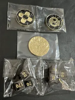 Pokemon TCG Zacian Premium Metal Coin, Metal Dice And Metal Condition Markers - Image 1