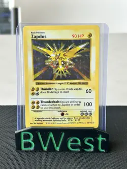 1999 Zapdos Shadowless #16 Holo Rare WOTC Pokemon LP+ - Image 1