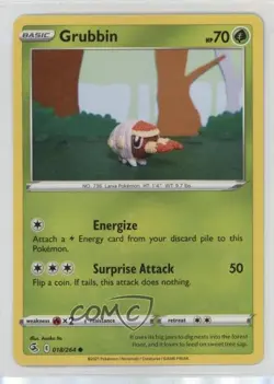 Grubbin Pokemon Sword & Shield Fusion Strike #018 18bm - Image 1