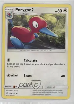 Porygon2 Pokemon Sun & Moon Burning Shadows #104 18bm - Image 1