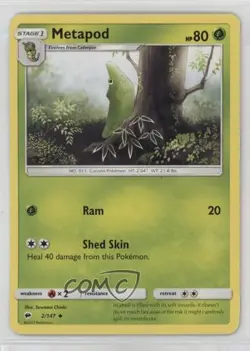 Metapod Pokemon Sun & Moon Burning Shadows #2 18bm - Image 1
