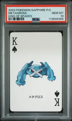 2003 POKEMON SAPPHIRE VERSION PLAYING CARDS KING OF SPADES METAGROSS PSA 10 - Image 1