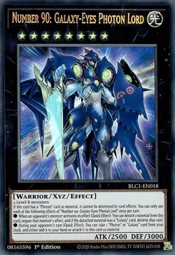 Yugioh Number 90: Galaxy-Eyes Photon Lord BLC1-EN018 1st Edition Ultra Rare Gold - Image 1