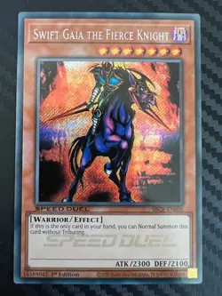 Yugioh Swift Gaia the Fierce Knight SBCB-EN005 Secret Rare 1st Ed VLP - Image 1