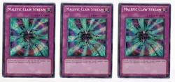 Malefic Claw Stream YMP1-EN009 Yugioh! Limited Edition SECRET RARE x3 - Image 1