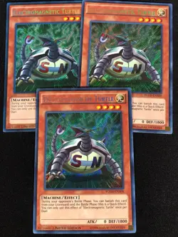 Yugioh Electromagnetic Turtle YGLD-ENA00 Secret X3 (LP) - Image 1