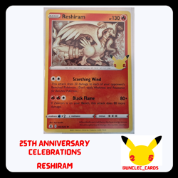 Pokemon Celebrations 25th Anniversary Holo Card - Reshiram 002/025 - Image 1