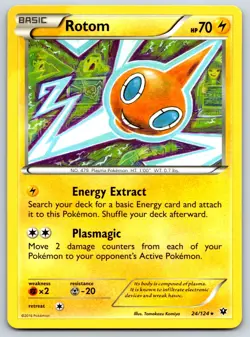 Rotom - XY - Fates Collide 24/124 Rare Tomokazu Komiya Pokemon Card NM - Image 1