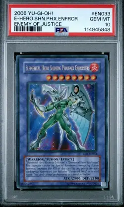 Yugioh Elemental Hero Shining Phoenix Enforcer EOJ-EN033 Ultra Rare PSA 10 POP 2 - Image 1