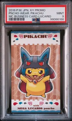 PSA9 Mega Lucario Poncho Pikachu Business Card Pokemon Card Japanese - Image 1