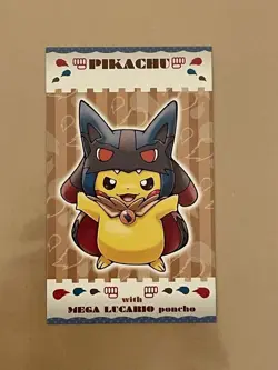 Poncho Pikachu Mega Lucario Poncho Business Card Pokemon Card Japanese - Image 1