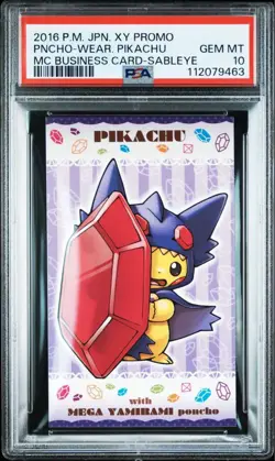 PSA10 Mega Sableye Poncho Pikachu Strong Cute Pikachu Campaign Business Card - Image 1