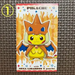 3 Card Set Pikachu Business Card Mega Charizard Y Poncho Pokemon Card Japanese - Image 2