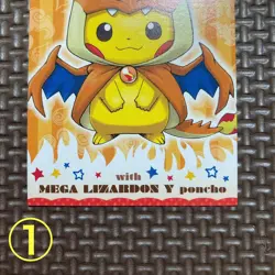 3 Card Set Pikachu Business Card Mega Charizard Y Poncho Pokemon Card Japanese - Image 5