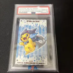 Mega Charizard X Poncho Pikachu Business Card Pokemon Card Japanese - Image 1