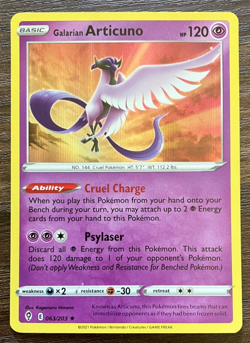 HOLO Galarian Articuno 063/203 - 2021 Pokemon Evolving Skies Rare Card CLEAN NM - Image 1