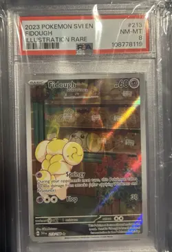 Pokemon TCG Fidough Illustration Rare Holo Card Sv01 213/198 PSA 8 - Image 1