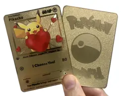 Valentine Pikachu Metal Trading Card Collectable/ Gift - Image 1