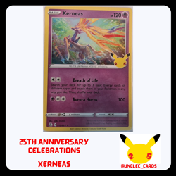 Pokemon Celebrations 25th Anniversary Holo Card - Xerneas 012/025 - Image 1