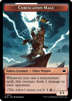 Coruscation Mage Token, MTG, Bloomburrow Token, Magic the Gathering - Image 1