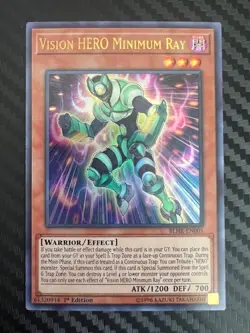 Yugioh Vision HERO Minimum Ray BLHR-EN005 Ultra Rare 1st Edition LP - Image 1