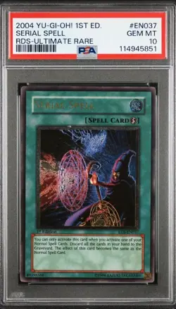YUGIOH PSA 10 Serial Spell RDS-EN037 Ultimate Rare 1st Edition - Image 1
