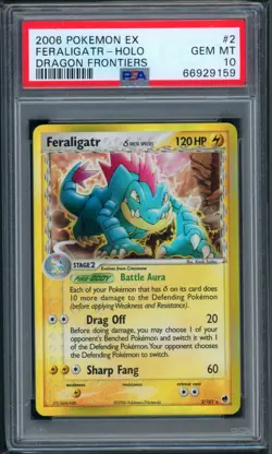 Pokemon 2006 Feraligatr Holo PSA 10 EX Dragon Frontiers Card 2/101 - Image 1