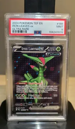 2024 POKEMON SVI TEMPORAL FORCES #186/162 IRON LEAVES EX ULTRA RARE PSA 9 - Image 1