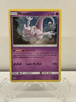 HOLO Mewtwo Black Star Promo Pokemon TCG Shining Legends SM77 Legendary Rare- NM - Image 1