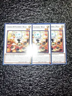 Yugioh 3x Cooky Yummy Way JUSH-EN020 Rare 1st Edition Near Mint - Image 1
