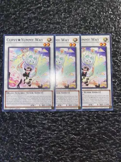 Yugioh 3x Cupsy Yummy Way JUSH-EN019 Rare 1st Edition Near Mint - Image 1