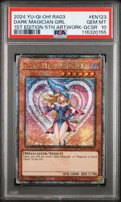 YuGiOh! Dark Magician Girl - RA03-EN12 - QCSR - 5th Art Work - PSA 10 - Image 1