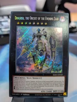 YuGiOh! Dingirsu, The Orcust Of The Evening Star RA01-EN040 Secret Rare 1st Ed - Image 1