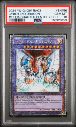 YuGiOh! Cyber End Dragon - RA03-EN156 - Quarter Century Secret Rare - PSA 10 - Image 1