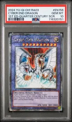YuGiOh! Cyber End Dragon - RA03-EN156 - Quarter Century Secret Rare - PSA 10 - Image 1