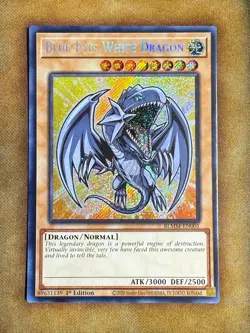 Yugioh Blue-Eyes White Dragon BLMM-EN001 Secret Rare Chibi Art 1st Ed NM - Image 1
