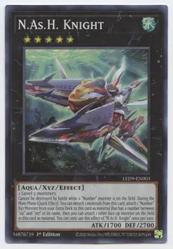 Yugioh N.As.H. Knight LED9-EN003 Super Rare 1st Ed NM - Image 1
