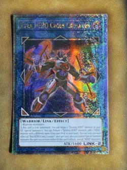 Yugioh Xtra HERO Cross Crusader RA04-EN076 Quarter Century Secret 1st Ed NM - Image 1