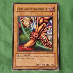 **Right Leg of the Forbidden One - DB1-EN145 - Super Rare - Yugioh Card - NM - Image 1