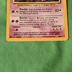 **Mewtwo Holo Pokemon Card - Base Set 10/102 - Vintage 1999 WOTC - Near Mint** - Image 2