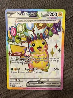 Pikachu ex 219/191 Full Art Surging Sparks Ultra Rare Pokemon Card Mint NM - Image 1
